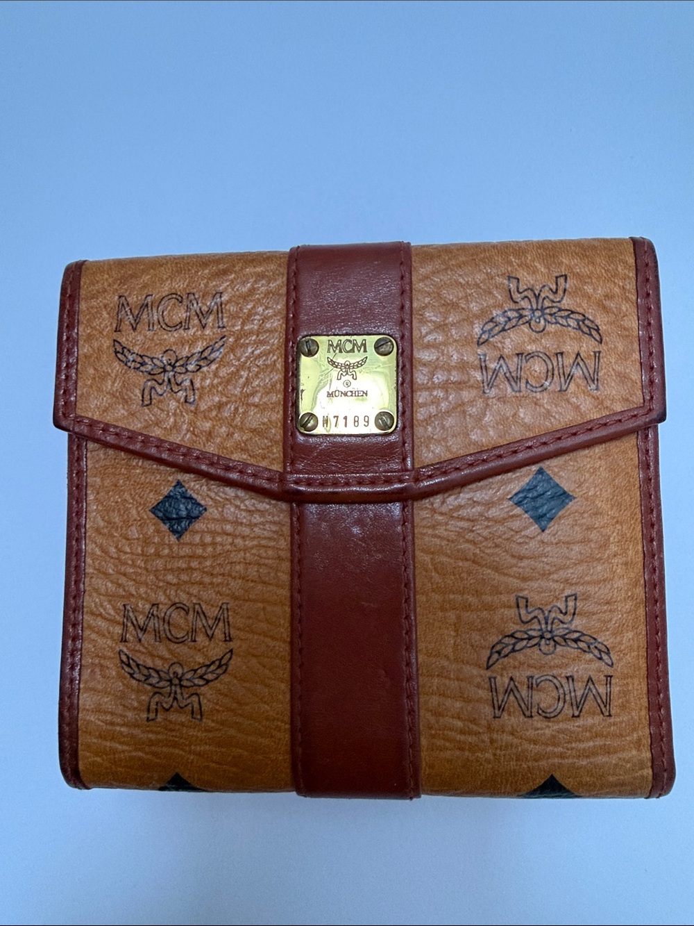 MCM | Vintage Cognac and Brown Logo Leather Bi-Fold Wallet
